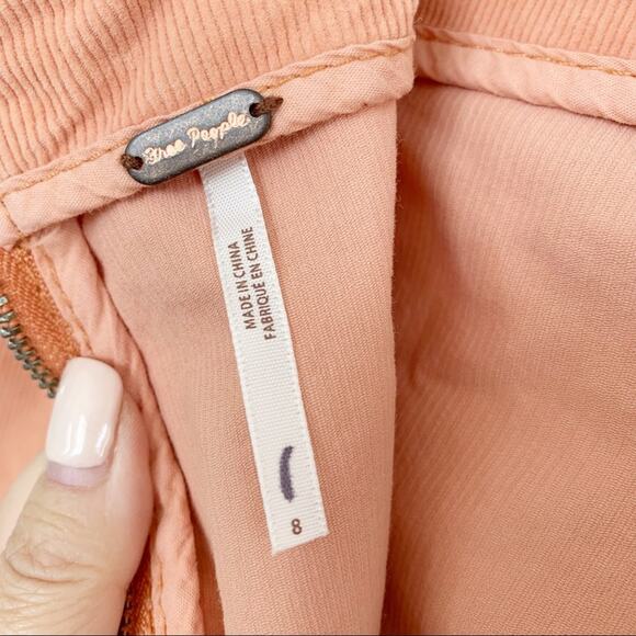 Free People Orange Corduroy Mini Skirt - Picture 3 of 4